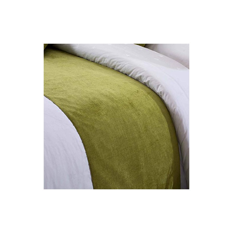 OSVINO Solid Bed Runner Chenille Soft No Fading Modern Bedding