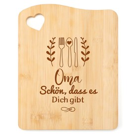KAAYEE Oma Geschenk, Bambus Schneidebrett Sinnvolle Geschenke für Oma zum Weihnachten Geburtstag Muttertag, Weihnachtsgeschenke Geburtstagsgeschenk Muttertagsgeschenk für Oma von Enkel 27 * 21 CM