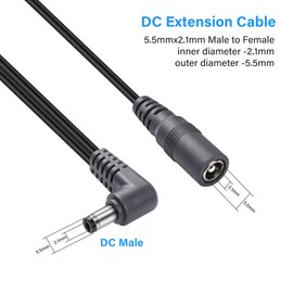 GINTOOYUN 1 to 3 Ways Daisy Chain Cable Guitar Pedal Power Supply Splitter Cable DC 5.5mm x 2.1mm Female to 3 Male Cable for 9V 3A DC Adapter Plug, Guitar Power Adapter（1 to 3）