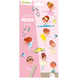 Avenue Mandarine CC046C - Pack of Scratch Pictures Decalco' Mania, 2 Sheets of 20 Scratch Pictures, for Children from 5 Years, Dancers, 1 Pack