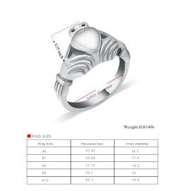 Heart Urn Rings for Ashes for Women Crown Promise Cremation Ring Hold Loved Ones Ashes Keepsake Memorial Jewelry Cremation Jewelry Ashes Locket Holding Love in Hand