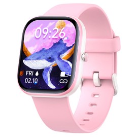 Kids Smart Watch for Boys Girls,IP68 Waterproof Kids Fitness Activity Tracker Watch,Heart Rate Sleep Monitor,19 Sport Modes,Pedometers,Calories Counter,Alarm Clock,Kids Gifts for Teens 5+ (Pink)