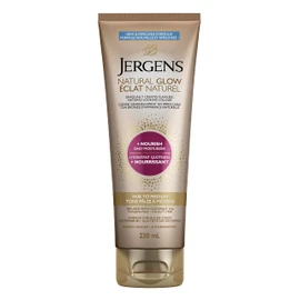 Jergens Natural Glow +Nourish Daily Moisturizer & Gradual Sunless Self Tanning Body Lotion for Dry Skin, Fair to Medium Shade (220 mL)