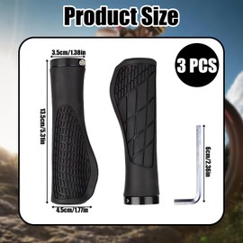 Handlebar Grips Bicycle, Ergonomic Bicycle Grips, Handlebar Grips for MTB and City Bike, with Hexagonal Screwdriver, for 22 mm Grips