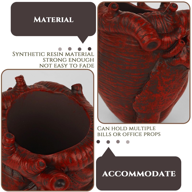 JANKOW Small Human Heart Shape Pencil Holder Real Human Heart