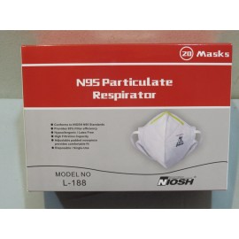 NIOSH New NIOSH N95 Particulate Respirator Face Mask Model No. L-188 - 20 Pack Sealed