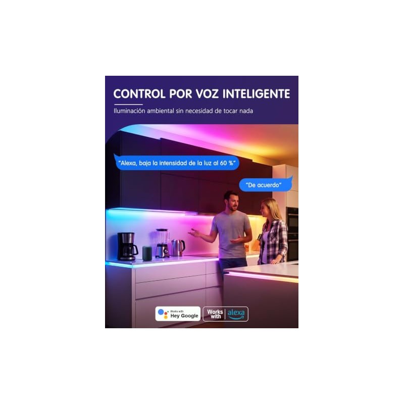 32M Tiras LED WiFi 5050 RGB Compatible con Alexa Luces