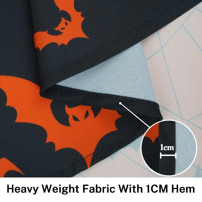 Orange Halloween Tablecloth Oval 60 x 84 Inch, Halloween Table