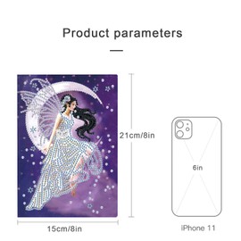 DCIDBEI Diamond Painting Notizbuch Blanko A5 Notizbücher Diamant Malerei Notebook DIY Malen nach Zahlen Erwachsene Diamond Painting Notizbuch Fee Elfe Tagebuch Skizzenbuch Schreibwaren Geschenke