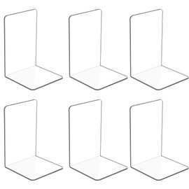 KALOLINNA Display Stands, Set of 6, Acrylic Stands, Stability, Display Shelves, For Tabletops, Advertising, Menu, Books, Display Stands, Bookshelves, (Transparent x 6), L Shape)
