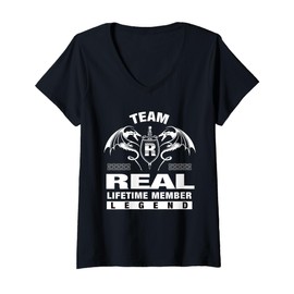 Womens Team REAL - Lifetime Member Gifts V-Neck T-Shirt