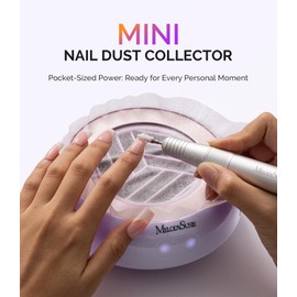 MelodySusie PocketSized Nail Dust Collector with Lightweight Design,HProA 6000RPM Ultra-Small Nail Vacuum Fan with 3 Suction Modes and 30 Disposable Filter Papers for Beginner & Daily Nail Care,Purple