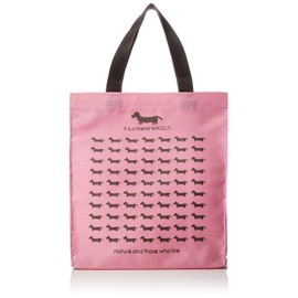 WHOLLY 3L12-01 Shopping Bag, Square Shape, Lunch Bag, pink x brown