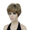 Lydell Short Straight Fluffy Full Synthetic Wigs with Bangs for