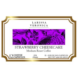 Strawberry Cheesecake Medium Roast Coffee (Single Serve K-Cup Pods) (Gourmet, Naturally Flavored, Whole Coffee Beans) (12 pods, ZIN: 576488)