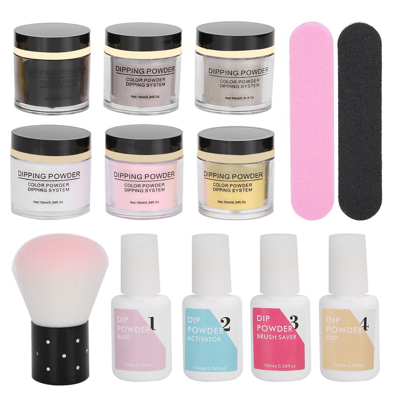 Nail Dipping Powder Set Nail Art Powder Top Base Coat