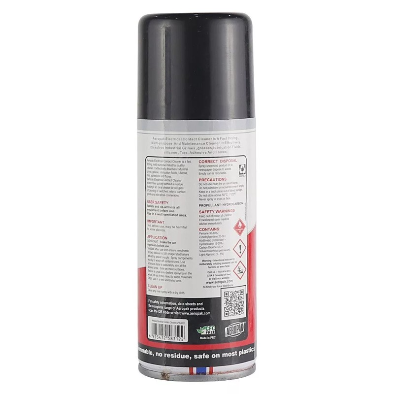 Aeropak Electrical Contact Cleaner - dissolves industrial grime, grease, lubrication