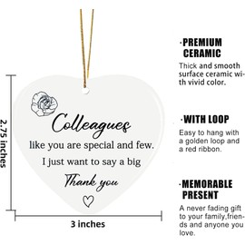 HENKNJAR Colleague Office Gifts Coworker Christmas Ornaments Tree Hanging Funny Novelty Survivor Decor for Xmas Garland Wreath Decor Family Wedding/Married/Engaged/Retired