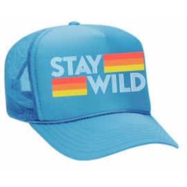 Glitter Lids Stay Wild Trucker Hat Light Blue