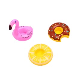 NASSIA Mini Swim Ring Drink Holder, Cute, Floating Type, Pool, Beach, Summer Goods, Fashionable (Donut)