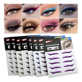 40 Pares Delineador Ojos De Colores Brillo Eyeliner Stickers                                                                                          