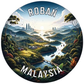 Roban Malaysia Mementos Souvenir Die Cut Decorative Flat Magnet 3-Inch