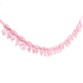 Wall Bow Garland for Party - Coquette Ribbon Decor for Nursery, Tying The Knot Banner,Baby Shower Garland,Bridal Shower Wedding (Pink)