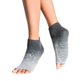 Tucketts Toeless Non-slip Grip Socks - Men's Cotton Socks for Yoga, Barre, Pilates, Dance, Ballet - Blue, Size Large/X-Large