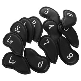 BESPORTBLE 12pcs Professional Golf Rod Caps Pu Pattern Protectors for Mallet Putter Elastic Design Reduction for Travel and Play