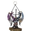 Ebros Gift Ying Yang Blue and Maroon Dragons Guarding Excalibur