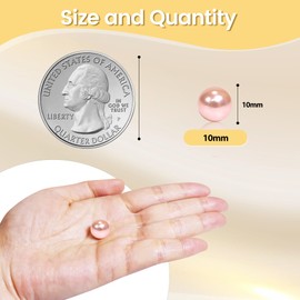 EGKamh 600Pcs Cream&Pink Vase Filler Pearl Beads for Crafting 10mm Beads No Holes Decor Suitable for Wedding Decor, Party Decorations, Centerpiece Table Decorations
