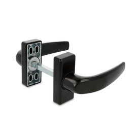 Amig - Türgriffgarnitur - Modell Delta - Aus Aluminium gefertigt - Maße: 121 x 72 mm - 8 mm Vierkant - Schwarz