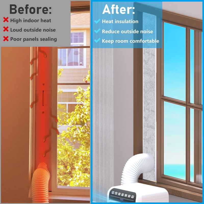 Flamorrow Insulated Foam Panels for Portable AC Window Seal Kit,