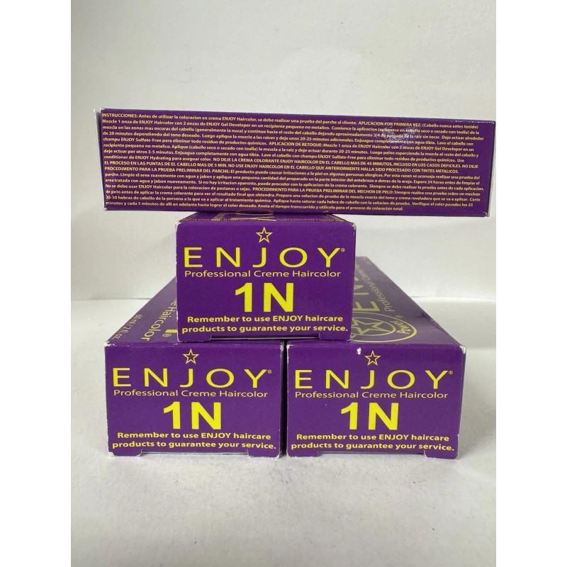Enjoy 4 Pack --Enjoy Permanent Creme hair color 1N Natural