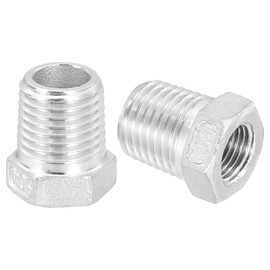 QUARKZMAN 1/4" Male NPT to 1/8" Female NPT 304 Stainless Steel Reducer Hex Sleeve, Reducing Reducing Nipple for Industrial, Oil/Gas and Plumbing Systems