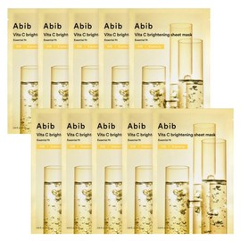 Aviv Abib Vita C Whitening Sheet Essential Fit Mask Pack, 1 Pack, 10 Packs / 아비브 비타 씨 미백 시트 에센셜핏 마스크팩, 1개입, 10개