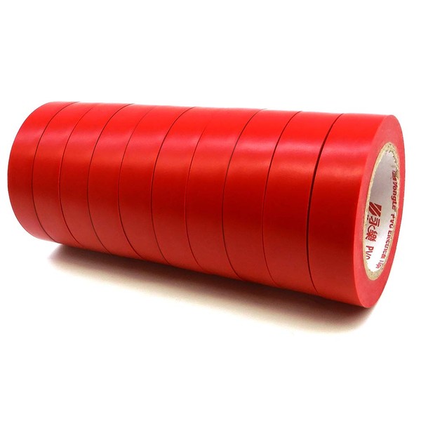 Maveek 10 Rolls PVC Electrical Insulation Tapes, Waterproof Red Tapes,