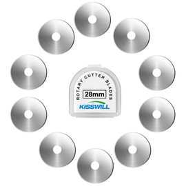 Rotary Cutter Blades 28mm by KISSWILL - Fits Fiskars 28mm Rotary Cutter Replacement, Sharp and Durable (28MM)