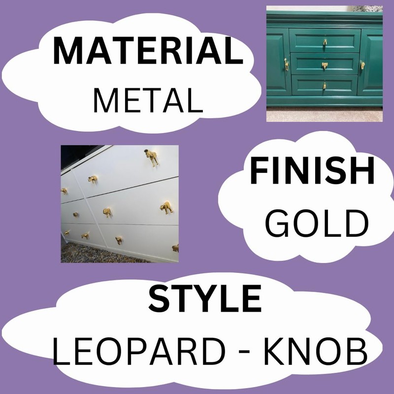 Gold Safari Animal Iron Metal Drawer Knobs (Knob, Leopard)