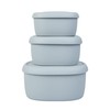 BLUE GINKGO Nesting Silicone Containers - Set of 3 Hard-Shell