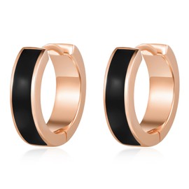 TANGPOET Hoop Earrings 925 Sterling Silver Rose Gold Huggie Earrings Hypoallergenic Sleeper Earrings Birthday Jewellery Gifts for Men Women Boys Girls, 18mm