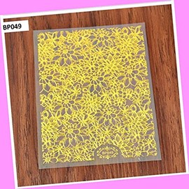Embossed 3D Nail Stickers Gold Blooming Flower Nail Art Tips Decoration Bp049 for Nails Design Nail Art Stickers Decals Supplies Manicure Tips Sticker Colorful for Nail Decorations