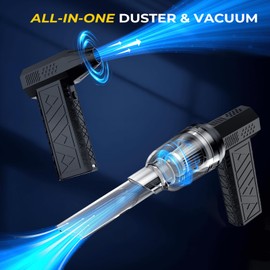 Sevenchip 4 in 1 Compressed Air Duster and Vacuum, 180000 RPM Powerful Electric Air Duster, 100-Gear Adjustable Brushless Motor, Dust Blower for Computer, Drone, Electronics, Car, Home, Outdoor