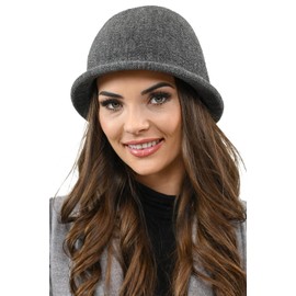 VIVISENCE Women's Winter Hat with Classic Style Autumn Warm Knitted Hat Yarn with Wool Perfect Fit Winter Hat for Women Model 7044, darkgray