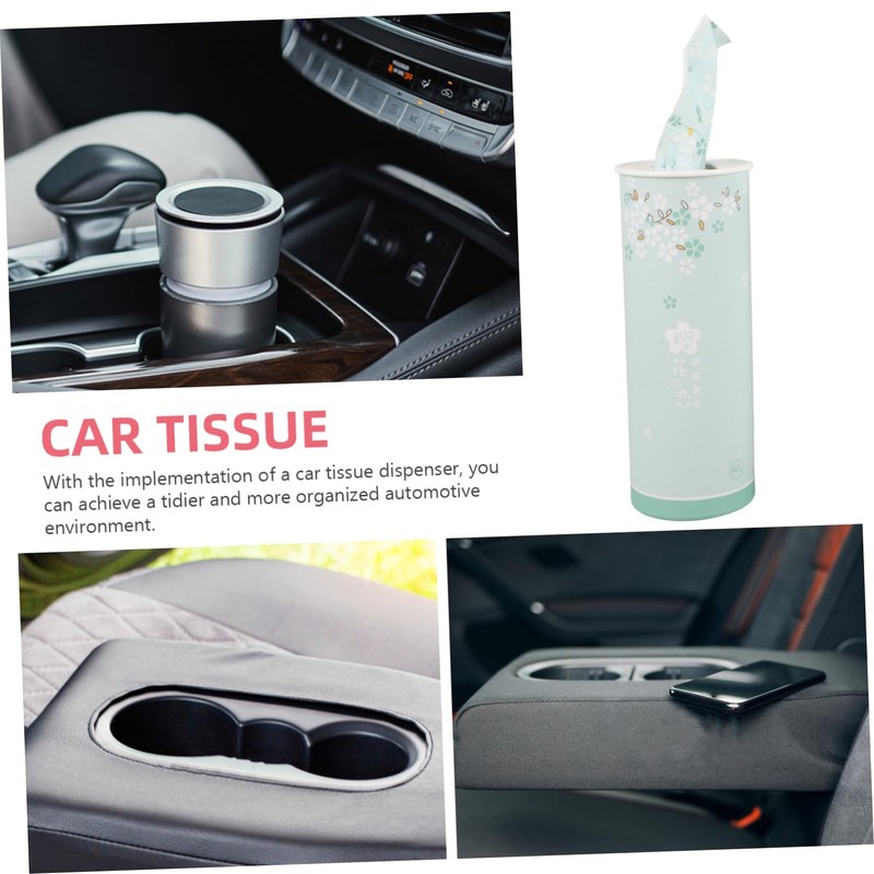 OATIPHO 3pcs Car Tissues Cylinder Box Stylish Travel Facial Wipes