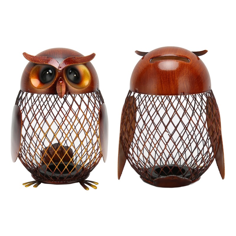 Owl Piggy Bank Owl Shaped Metal Coin Box Handwork Crafting
