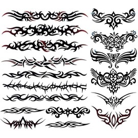 Etiqueta Engomada De La Muñeca De La Línea Del Brazo Dominante Del Tótem Del Tatuajes Temporales De Los Hombres Impermeables Duraderos