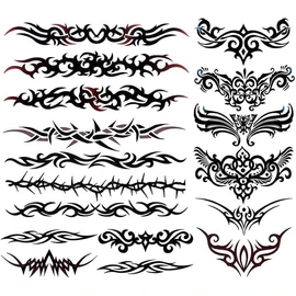 Etiqueta Engomada De La Muñeca De La Línea Del Brazo Dominante Del Tótem Del Tatuajes Temporales De Los Hombres Impermeables Duraderos