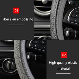 Car Steering Wheel Cover, Steering Wheel Cover for Men and Women, 15 Inch Microfiber Leather Car Steering Wheel Cover, PU Leather Car Steering Wheel Cover Fit for Most Cars, SUVs, Trucks