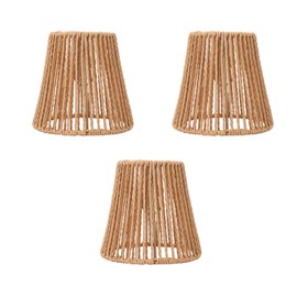 3 Pieces Woven Small Lampshades, High Light Transmittance, Boho Lampshade, Chandelier Shade, Rattan Lamp Chandelier Light Covers, Ceiling Lampshade for